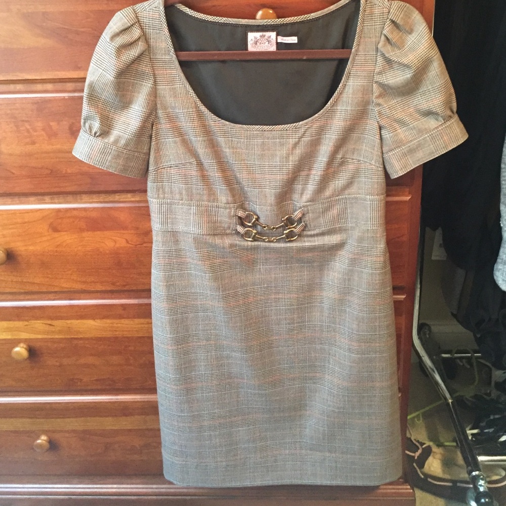 Juicy couture brown plaid business dress